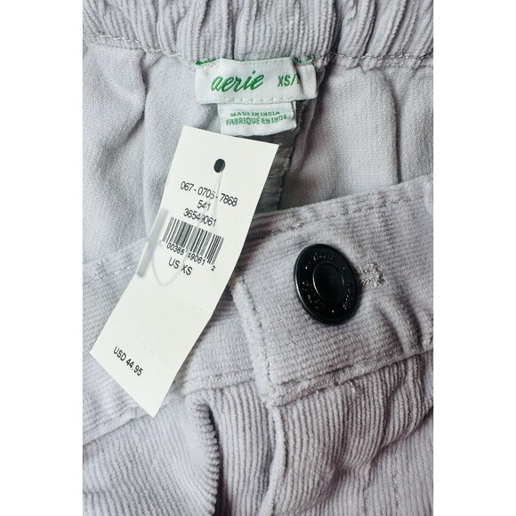 AERIE Lightweight‎ Thin Gray Corduroy Cut Off Shorts SIZE XS NWT - Picture 3 of 8